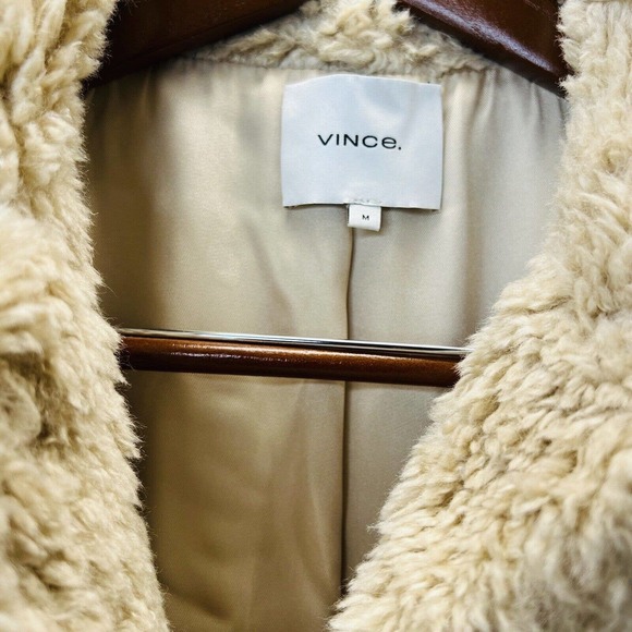 VINCE‎ Women's Textured Faux Fur Jacket Size Medium NEW - Picture 6 of 10